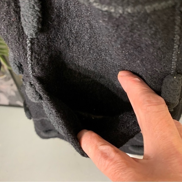 renée Legault Artisanal Designer Unique Wool Blend Black Cardigan Jacket Small - Picture 7 of 10
